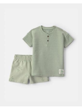 CARTERS - Toddler Boy 2-Piece Frog Top & Short Set GREEN