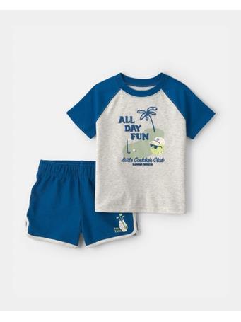 CARTERS - Toddler Boy 2-Piece 'All Day Fun' Golf Top & Short Set BLUE
