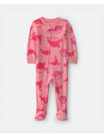 CARTERS - Baby Girl Pufferfish 100% Cotton 1-Piece Pajama PINK