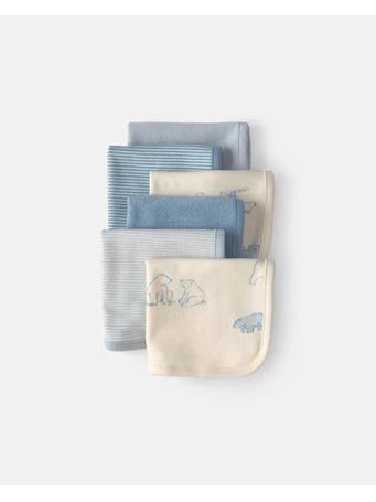 CARTERS - Baby 6-Pack Bear Terry Washcloths BLUE