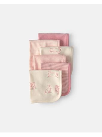 CARTERS - Baby Girl 6-Pack Bunny Terry Washcloths PINK