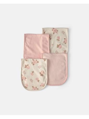 CARTERS - Baby Girl 4-Pack Floral Burp Cloths PINK