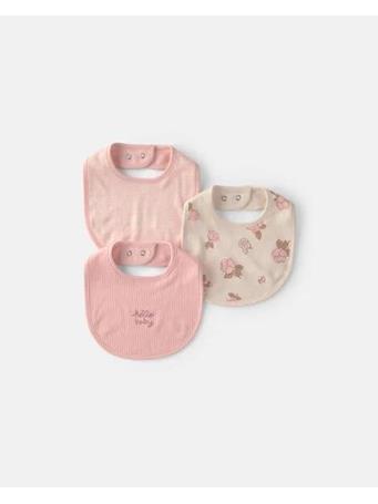 CARTERS - Baby Girl 3-Pack Floral Bibs PINK
