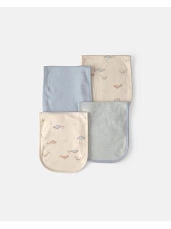 CARTERS - Baby 4-Pack Whale Burp Cloths BLUE