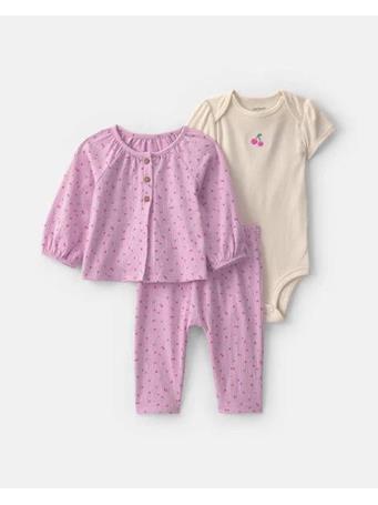 CARTERS - Baby Girl 3-Piece Cherry Layering Set PURPLE