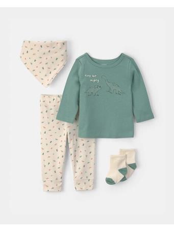 CARTERS - Baby Boy 4-Piece Dinosaur Outfit Set GREEN