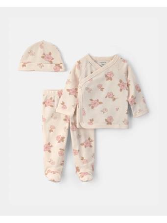 CARTERS - Baby Girl 3-Piece Floral Long-Sleeve Top & Pant Set IVORY