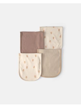 CARTERS - Baby 4-Pack Bear Burp Cloths BROWN