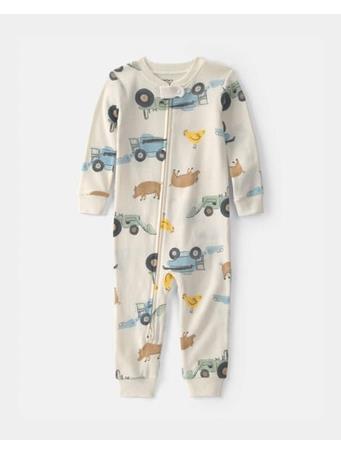 CARTERS - Toddler Boy Farm 100% Cotton 1-Piece Pajama GREEN