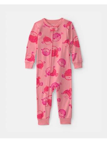 CARTERS - Toddler Girl Pufferfish 100% Cotton 1-Piece Pajama PINK