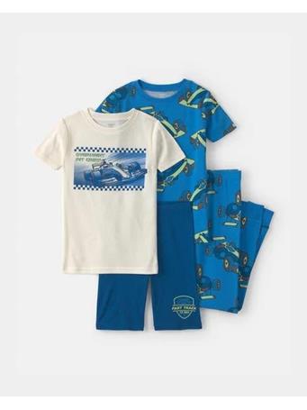 CARTERS - Boys Race Car 100% Cotton 4-Piece Pajama Set NAVY