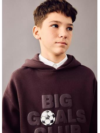 MANGO - Printed Embossed Sweatshirt DARK RED