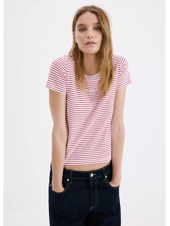 MANGO - Logo Print Cotton T-shirt BRIGHT RED
