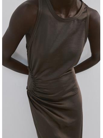 MANGO - A-line Dress With Gathered Sides GREY