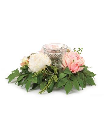 MELROSE INTERNATIONAL - Mixed Peony Candle Holder LIGHT PINK
