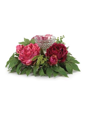 MELROSE INTERNATIONAL - Mixed Peony Candle Holder PINK
