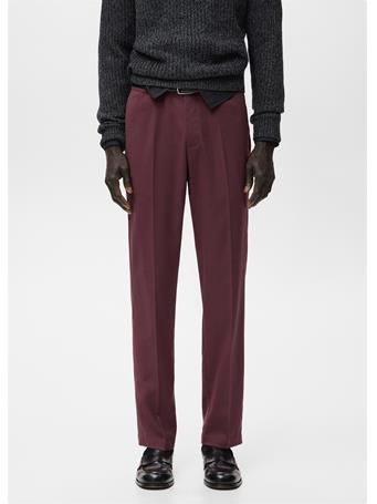 MANGO - Fluid Regular-fit Trousers BORDO