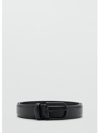 MANGO - Nappa Leather Belt BLACK