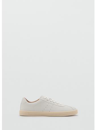 MANGO - Leather Panel Sneaker WHITE