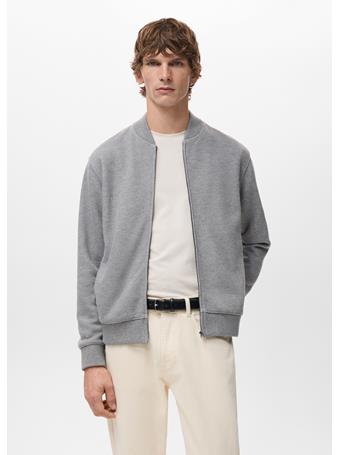 MANGO - Bomber Hoodie With Zip GREY