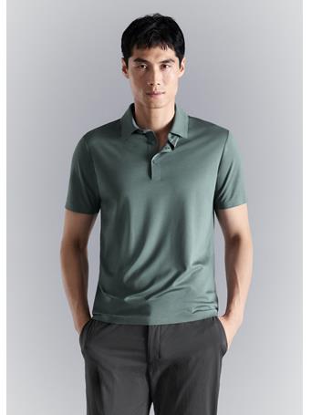 MANGO - Comfort Stretch Coolmax Polo DK GREEN