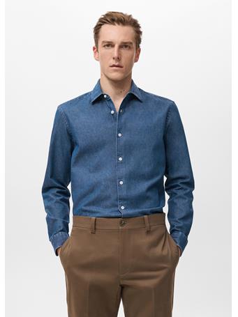 MANGO - 100% Cotton Denim Shirt BLUE