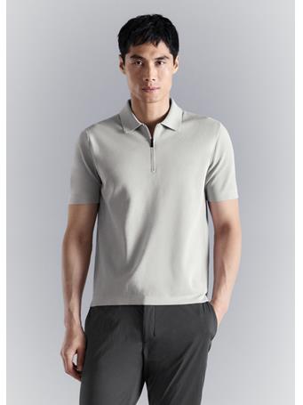 MANGO - Comfort Stretch Zip Polo LGH GREY
