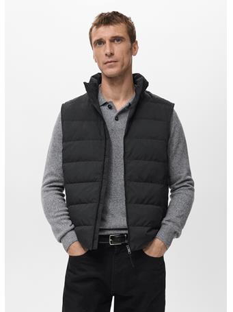 MANGO - Quilted Waistcoat With Down And Feather Filling BLACK