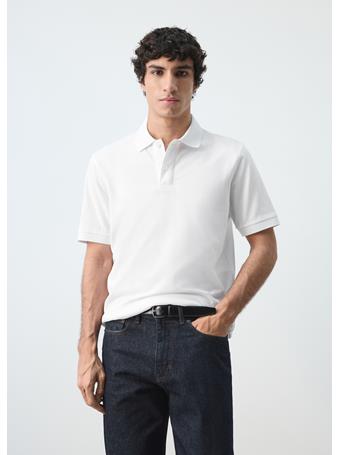MANGO - Regular-fit Cotton Piqué Polo Shirt WHITE
