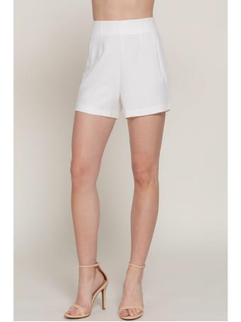ACTIVE BASIC - High Waist Pinktuck Detail Shorts WHITE