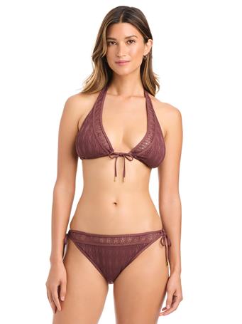 BLEU ROD BEATTIE - Sunkissed Crochet Tall Triangle Bikini Top COFFEE