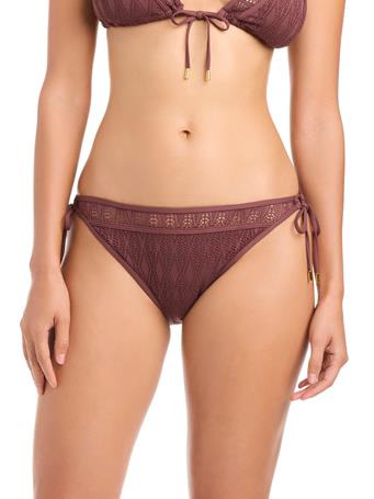 BLEU ROD BEATTIE - Sunkissed Crochet Tie Side Hipster Bikini Bottom COFFEE