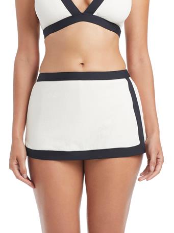 BLEU ROD BEATTIE - I'm With The Band Skirted Boy Short Bikini Bottom COCONUT WATER