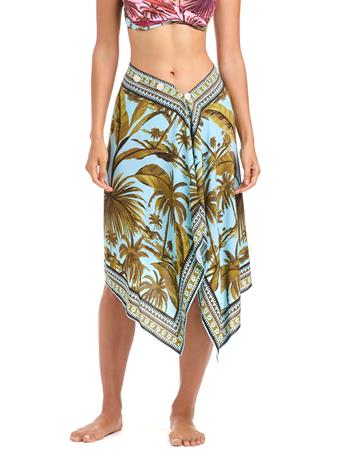 BLEU ROD BEATTIE - White Lotus Pareo Coverup WATERFALL