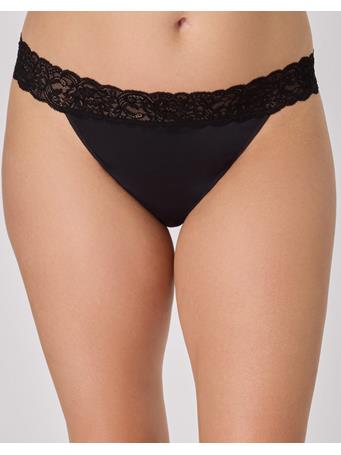 MAIDENFORM - Microfiber Lace Thong BLACK
