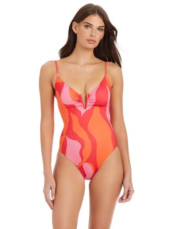 SANCTUARY - V-Front One Piece Swimsuit RED ENERGY