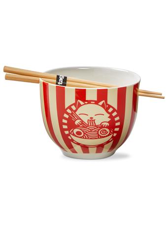 TAG - Tasty Ramen Cat Noodle Bowl - Set Of 2 BEIGE