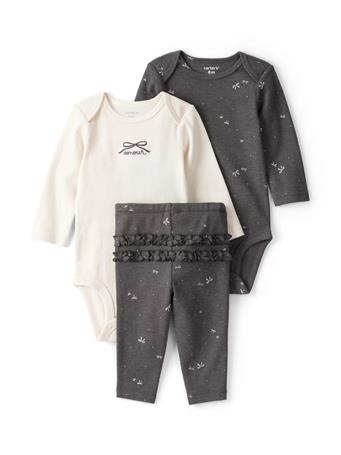 CARTERS - Baby Girls 3-Piece Bodysuit and Ruffle Pants Set BLACK