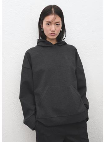 MANGO - Speckled Knitted Sweatshirt With Hood MEDIUM GREY