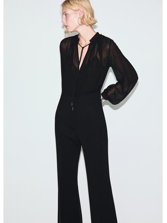 MANGO - Combined V-neck Jumpsuit BLACK