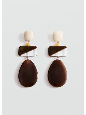 MANGO - Mixed Pendant Earrings DARK BROWN