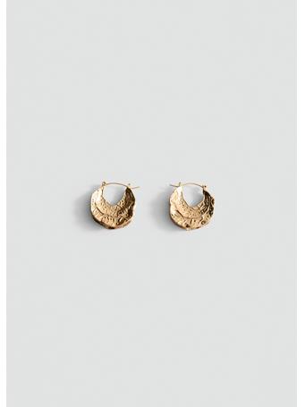 MANGO - Textured Hoop Earrings GOLD