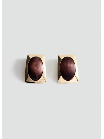 MANGO - Combined Wood Earrings GOLD