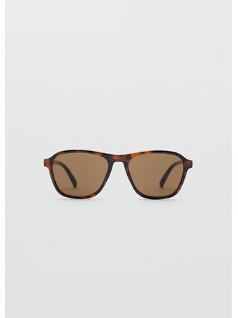 MANGO - Resin Frame Sunglasses DARK BROWN