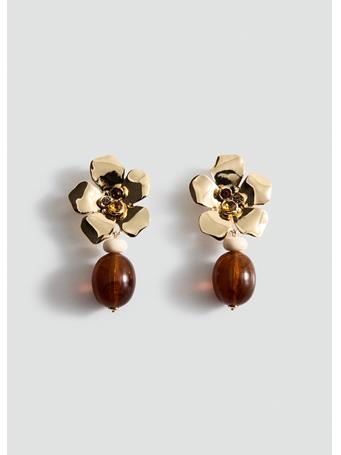 MANGO - Dangling Floral Earrings GOLD
