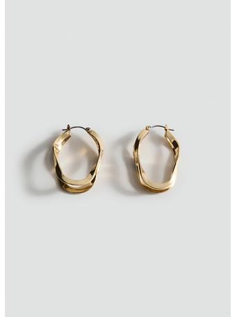 MANGO - Twisted Hoop Earrings GOLD