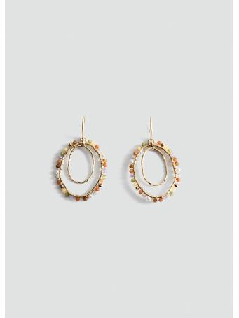 MANGO - Bead Hoop Earrings GOLD