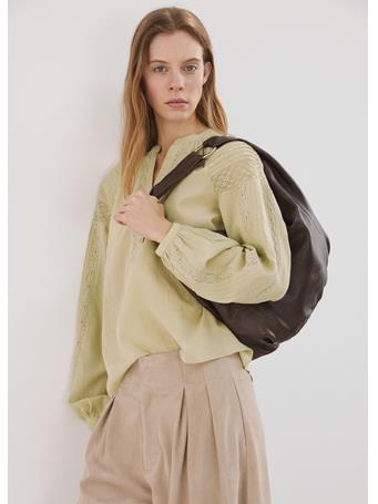 MANGO - Embroidered Openwork Blouse MEDIUM GREEN