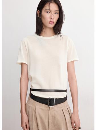 MANGO - Short-sleeved Knitted Sweater NATURAL WHITE
