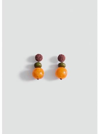 MANGO - Combined Resin Hanging Earrings BRIGHT ORANGE